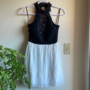 Sparkling black and white dress